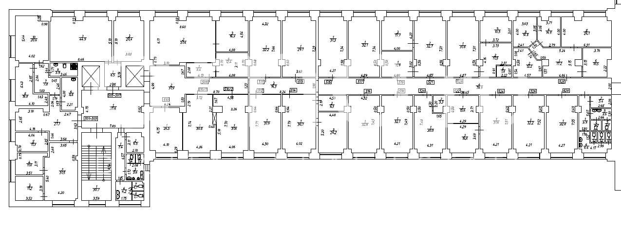 Планировка офиса 1352.8 м², 5 этаж, БЦ «Московская Типография»